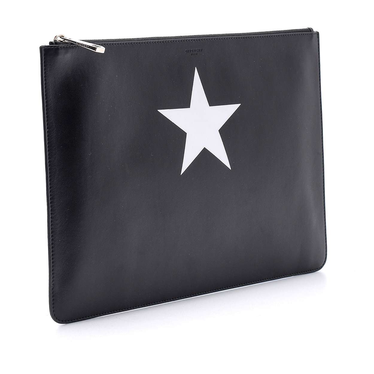 Givenchy - Black Star Print  Antigona  Leather Clutch